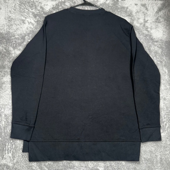 French Terry Sweatshirt Small Black Soot Long Sleeve Pullover Cotton Modal Blend - Picture 7 of 7